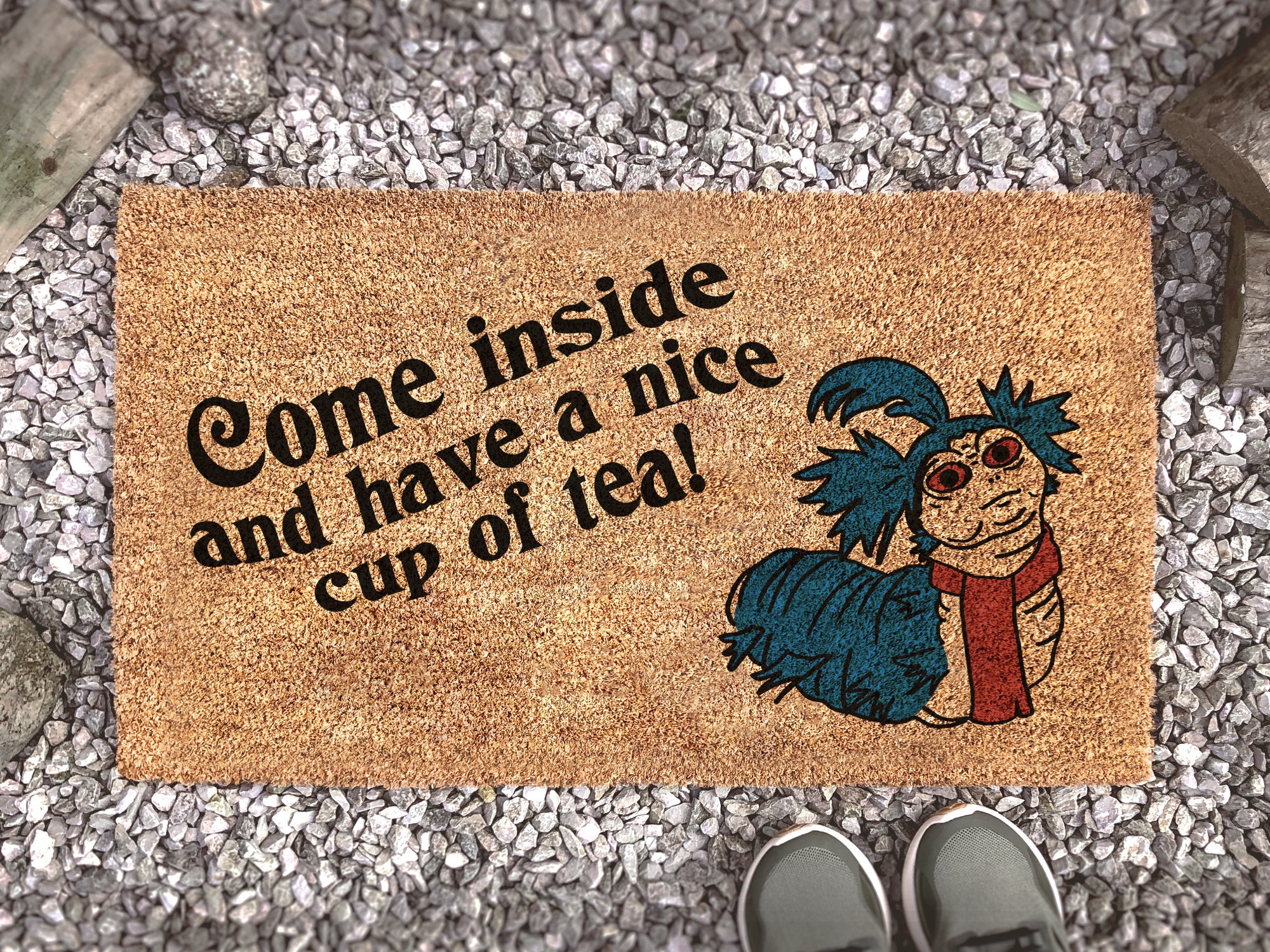 Official Labyrinth Worm Come Inside For A Cup Of Tea Door Mat 
