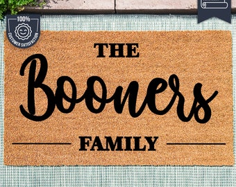 Personalized Coir Doormat With Family Name - Custom Door Mat