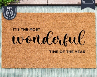 It's The Most Wonderful Time Of The Year - Christmas Door Mat - Holiday Season - Housewarming Gift- Christmas Decor - Christmas Welcome Mat