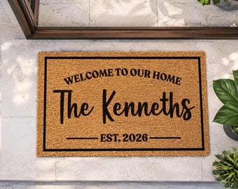 Personalised Family Name Entrance Mat | Custom Coir | Housewarming Gift