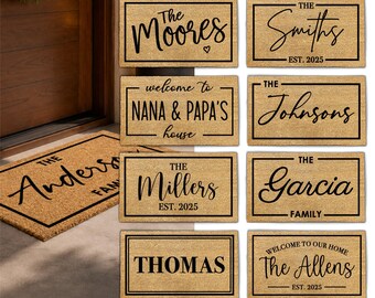 Personalised Surname Welcome Mat | Custom Family Name Doormat | Home Decor Gift