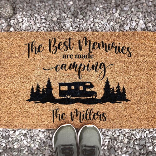 Personalized Camping Doormat Custom RV Door Mat Coir Etsy