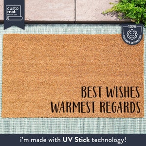 Best Wishes Warmest Regards Doormat - Custom Coir Doormat - Funny Welcome Mat - Housewarming Gift - New Home Gift