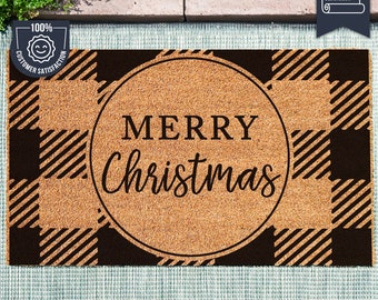 Joyeux Noël paillasson - paillasson de Noël - cadeau pour une nouvelle maison - saison des fêtes - cadeau de pendaison de crémaillère - décoration de Noël - tapis de bienvenue de Noël