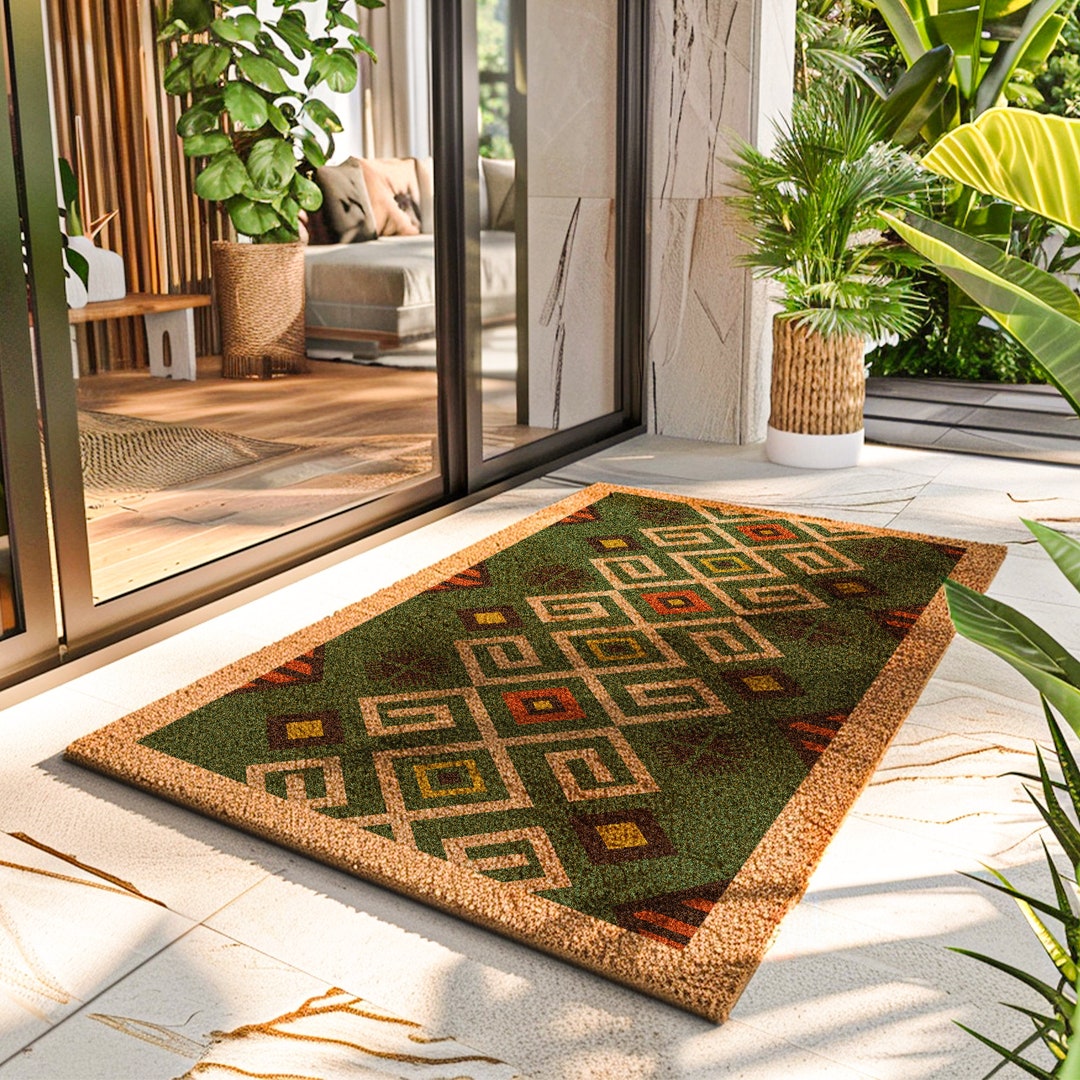 Boho Entryway Rug Door Mat - Front Doormat - Spring Welcome Mat ...