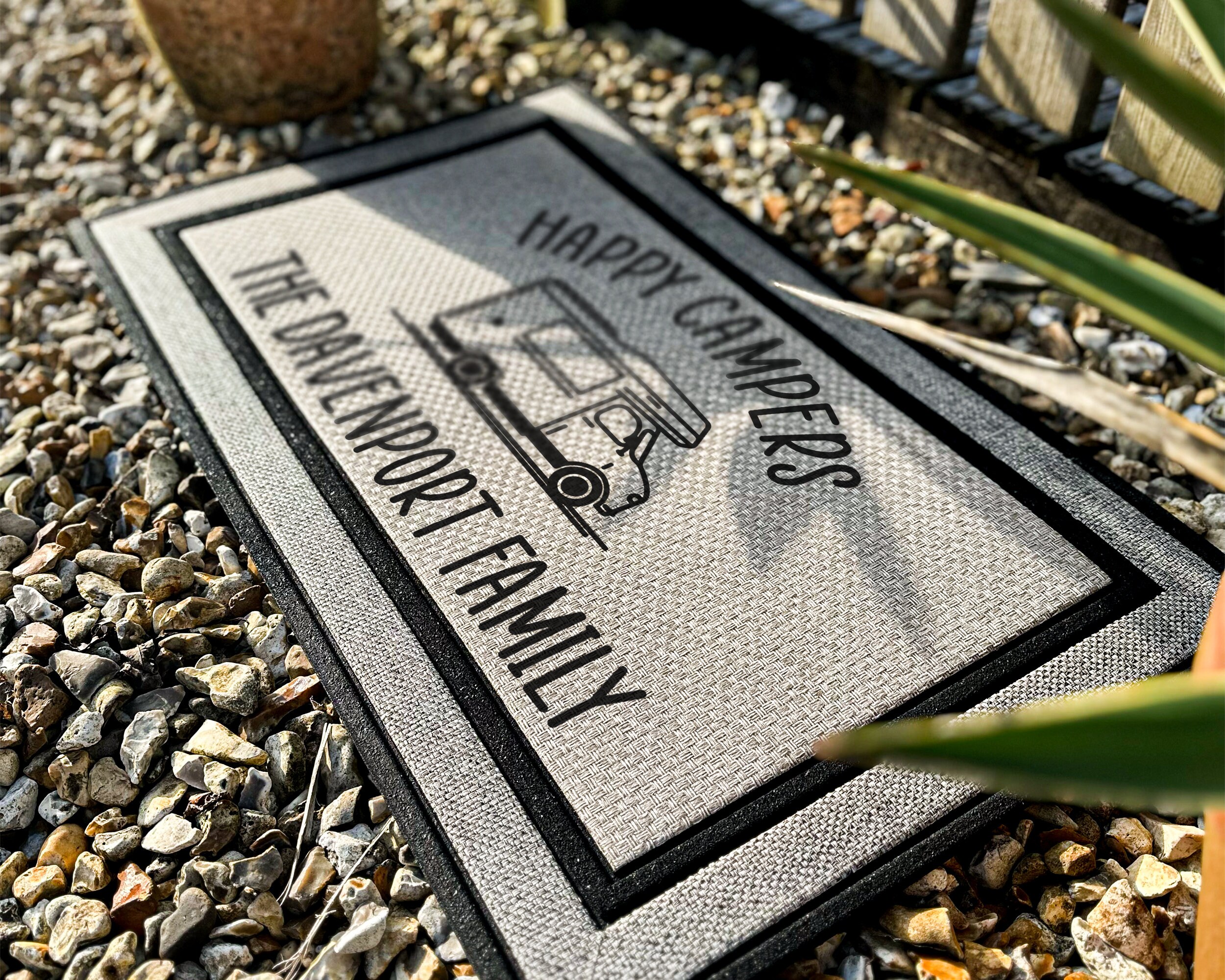 Custom Happy Campers Weatherproof Doormat - Perfect Doormat for ...