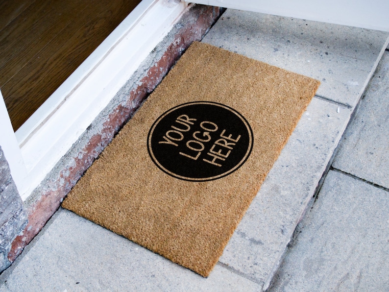 Your Logo Here Personalized Doormat Your Custom Design Door Mat Custom Rug Business Logo Customized Welcome Mat image 2