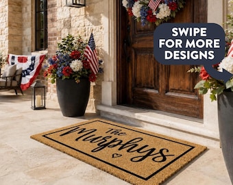 Custom Last Name Doormat | Personalised Coir Welcome Mat | Moving Home Gift