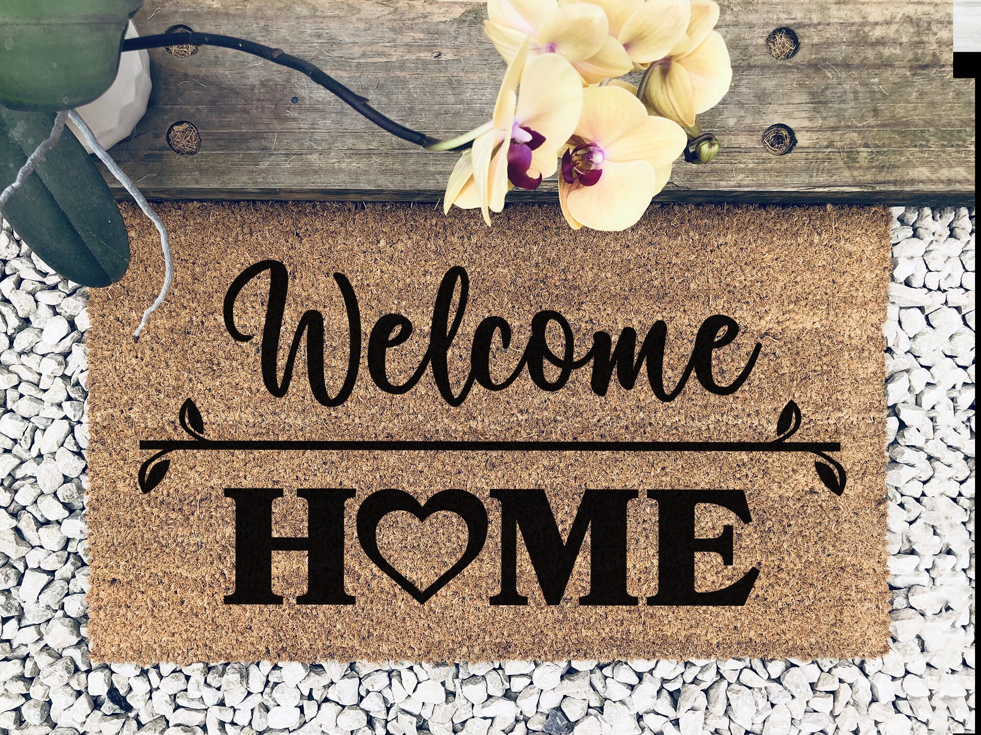 Home Coir Doormat Cute Door Mat Anniversary New Home Etsy