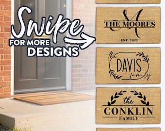 Custom Door Mat - Custom Rug - Personalized Door Mat - Outdoor Door Mat - Customized Welcome Mat - Best Selling Custom Doormat - 30 Designs