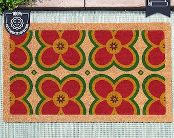 Bright Vibrant Mid Century Modern Doormat - Vintage Mat Decor - Welcome MidCentury Modern Rug - Unique Housewarming Gift - Vintage Pattern