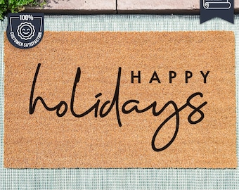 Happy Holidays Doormat - Christmas Door Mat - New Home Gift - Holiday Season - Housewarming Gift- Christmas Decor - Christmas Welcome Mat