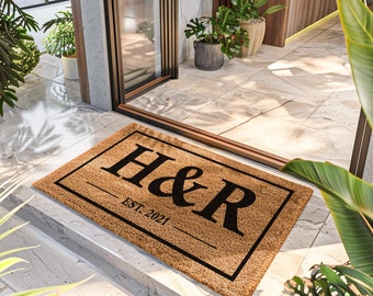 Custom Initial Realtor Doormat - Simple Monogram Door Mat - Personalised Housewarming Gift - Doormat Personalized - Custom Closing Door Mat