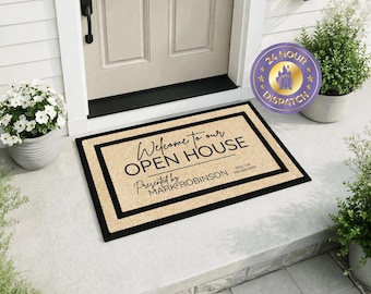 Alfombra personalizada para jornada de puertas abiertas / Felpudo con la marca de la agencia inmobiliaria / Regalo personalizado para agentes inmobiliarios