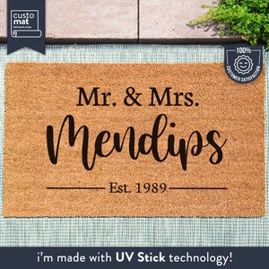 Mr & Mrs Doormat - Wedding Season - Customised Doormat - Wedding Gift - Unique - Couples Gift - Personalised Wedding Gift