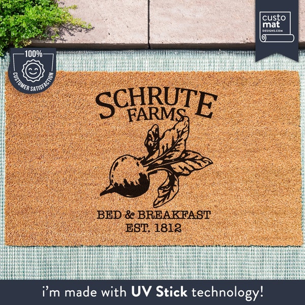 Le bureau personnalisé paillasson - fermes Schrute - tapis de bienvenue Dwight Schrute - paillasson de bienvenue - citation du bureau - cadeau de bureau - cadeau série TV