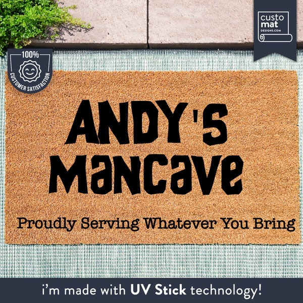 Personalized Door Mat - Custom Name Man Cave - Gift For Him - Gifts For Guys - Gift For Husband