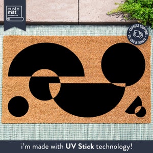 Abstract Front Door Decor - Housewarming Gift - Custom Coir Doormat - New Home Gift - Mid Century Modern Doormat - MidCentury Modern Rug