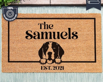 Beagle Dog Door Mat - Dog Doormat - Pet Gift - Custom Pet Breed - Personalized Animal Doormat  - Couples Gift - New Home Gift - Beagle gift