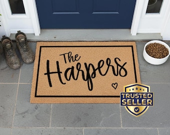 Regalo para el primer hogar de los recién casados: Alfombra personalizada de la familia Harper