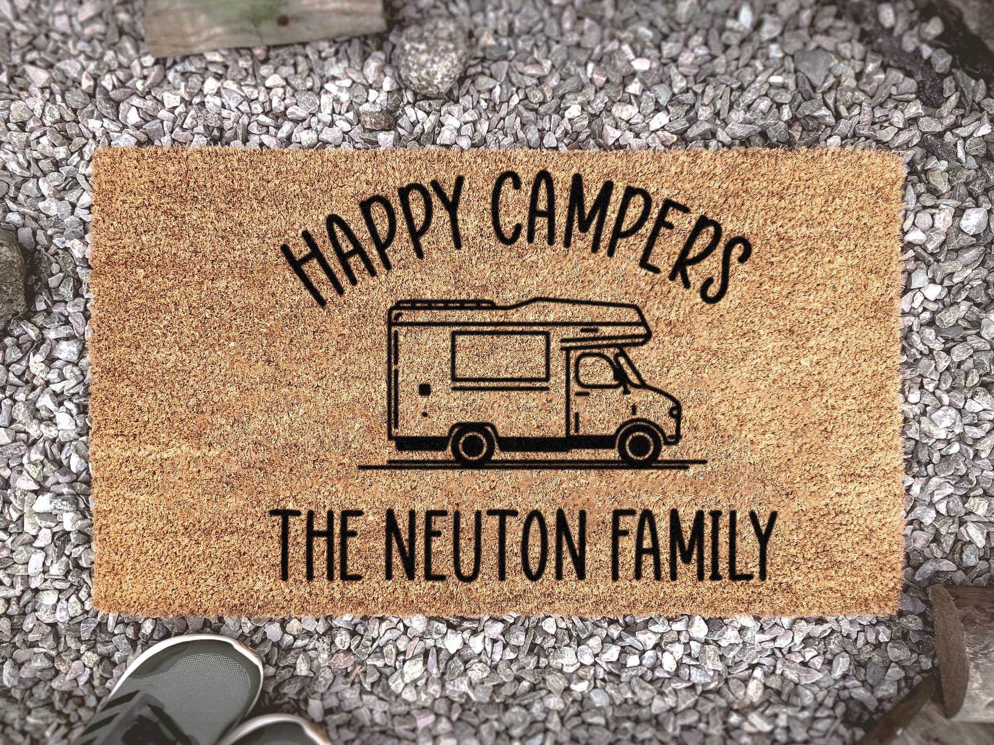 Happy Campers Doormat Personalized Family Name Mat Custom Etsy