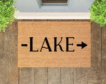 Lake Sign Doormat – Lake House Camping Welcome Mat Gift