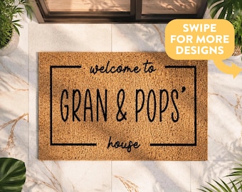 Personalised Gran & Pops Doormat | Anniversary Gift | Custom Coir Mat