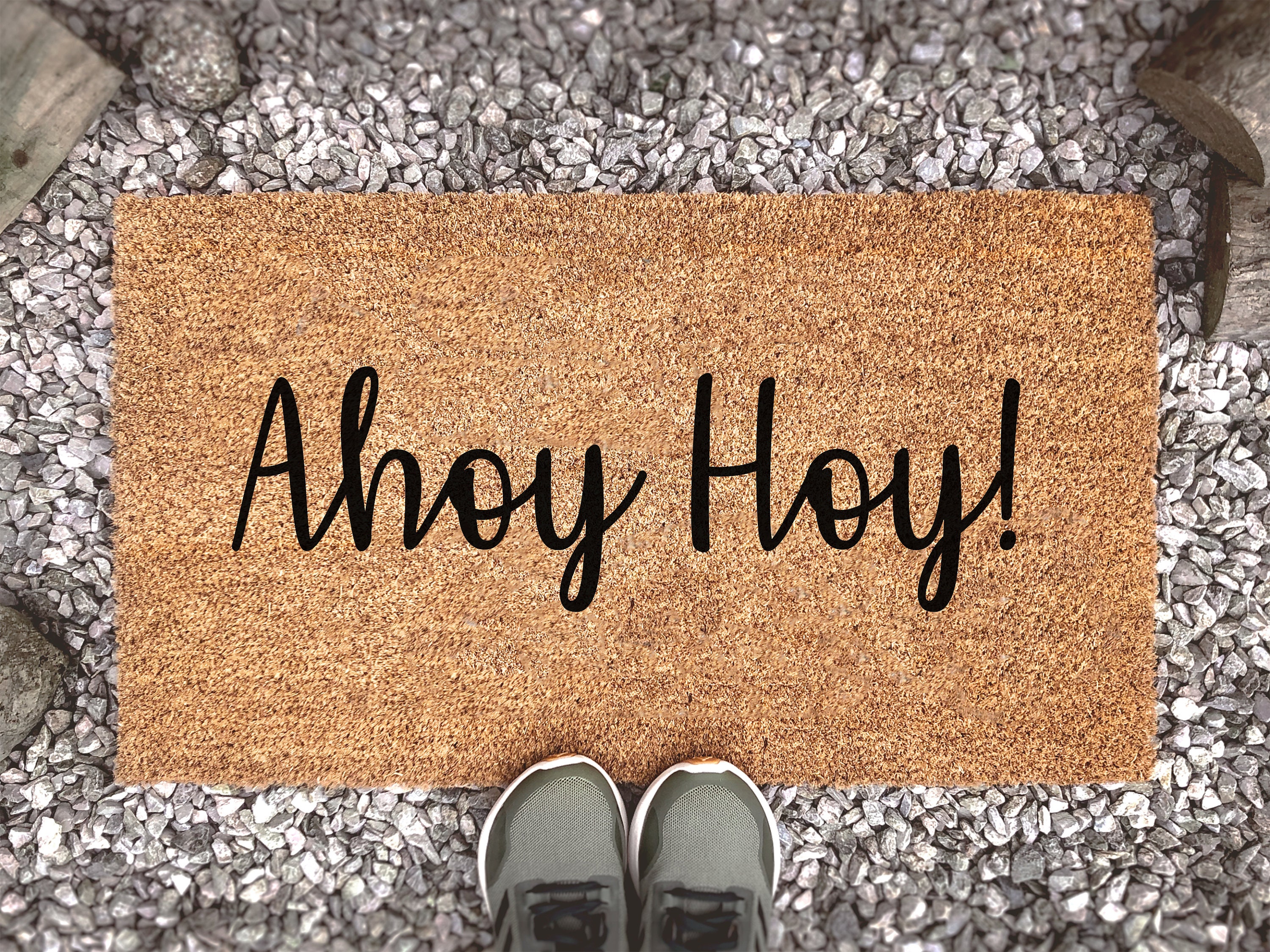 Ahoy Hoy Greeting Welcome Mat Funny Doormat Quote Coir Etsy