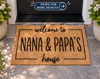 Personalized Grandparents Doormat, Nana & Papa Custom Coir Mat