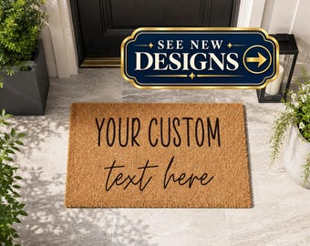 Custom Coir Doormat With Family Name | Personalised Last Name Mat | Home Gift
