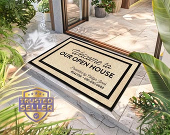 Realtor Doormat Personalised | Welcome to the Open House | Custom Agent Gift