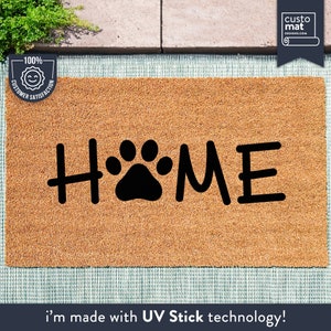 Deurmat hond - Home With A Pawprint - cadeau schattig dierenliefhebber - deurmat grappige hond - grappig cadeau