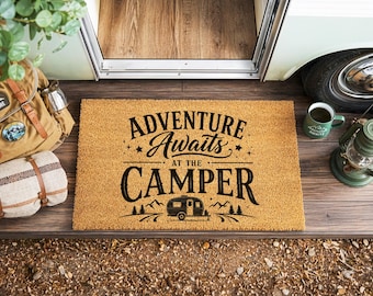 Adventure Awaits at the Camper Doormat – Camping Gift
