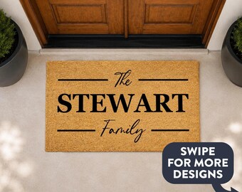 Personalised Name Doormat | Custom Family Mat | Housewarming Present