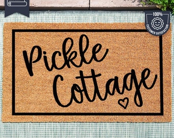 Personalized Doormat - Personalised Welcome Mat - Custom Doormat - Housewarming Gift - Wedding Gift - Last Name Doormat - Pickle Cottage