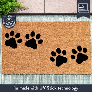 Pet Paw Print Doormat - Custom Coir Mat - Dog And Cat Door Mat - Cute Animal Lover Gift - Home Decor