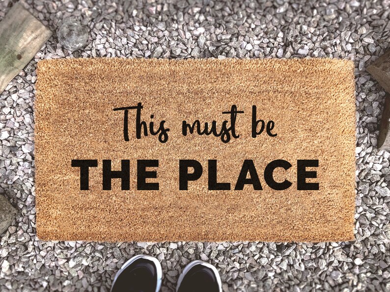 This Must Be The Place Doormat Funny Doormat Talking Heads | Etsy This Must Be The Place Doormat