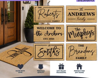 Personalised Last Name Mat | Custom Family Name Doormat | Home Decor