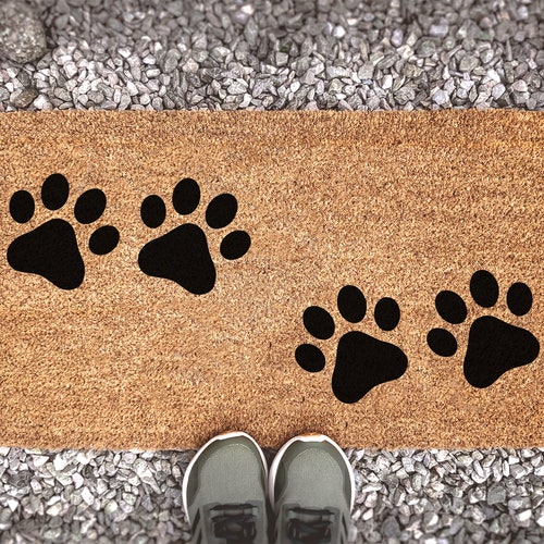 The Dog House Paw Print Doormat Animal Lover Gift Etsy
