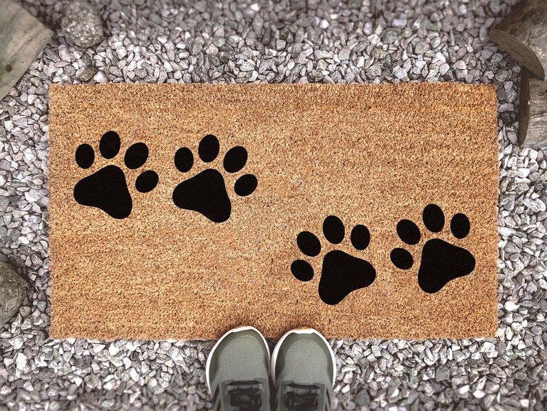 Pet Paw Print Doormat Custom Coir Mat Dog and Cat Door Mat Etsy UK