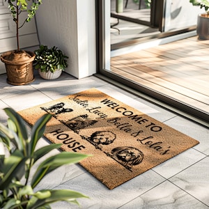 Coir Pet Doormat For Home - Gift for Dog Parents - Custom Dog Front Door Welcome Mat - Cute Dog Door Mat - Funny Doormat - Dog Lover Gift