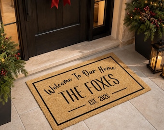 Personalised Family Doormat | Gift For The Home | Custom Last Name Mat