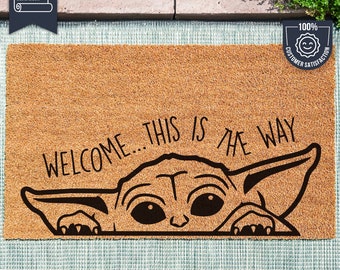 Welcome This Is The Way - Star Wars Welcome Mat - The Mandalorian - Grogu Doormat - Disney Star Wars Door Mat - Funny Doormat