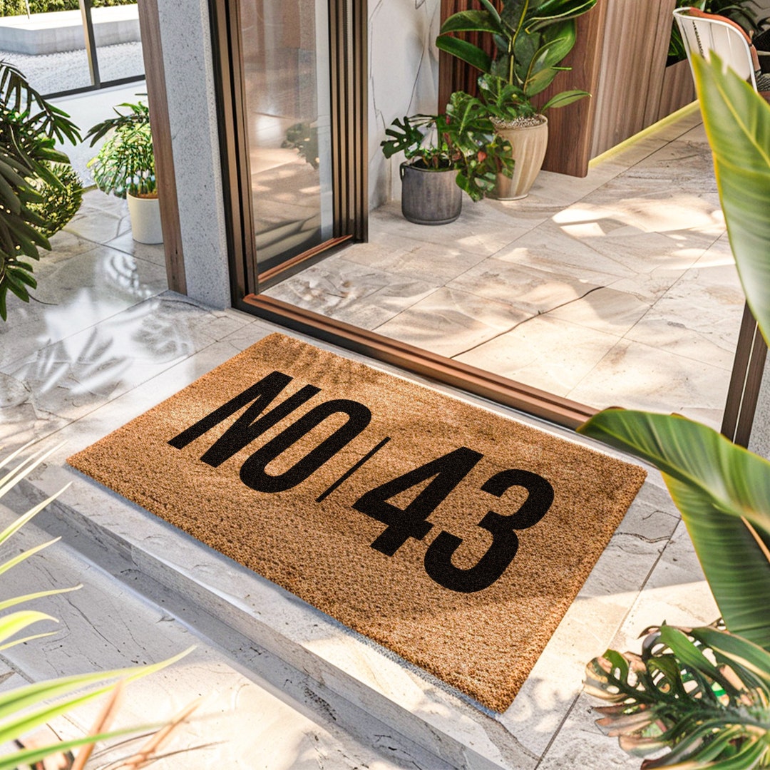 Statement Doormats Bold House Number Door Mat - Statement Doormat - New Home Gift ...