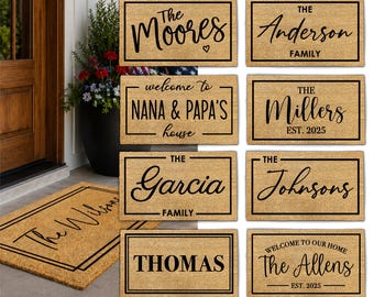 Family Name Rug Personalised | Custom Surname Doormat | Housewarming Home Gift