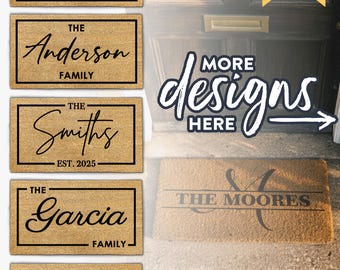 Coir Doormat - Custom Welcome Mat for Weddings - Real Estate Gifts - Realtor Housewarming Gift - Double Door Outdoor Rug - Doormat 3 Sizes