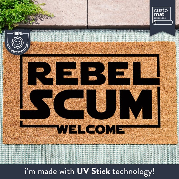 Star Wars Doormat - Rebel Scum Welcome - Star Wars Fandom Funny Gift - Star Wars Home Decor - Disney Star Wars Door Mat - Funny Doormat