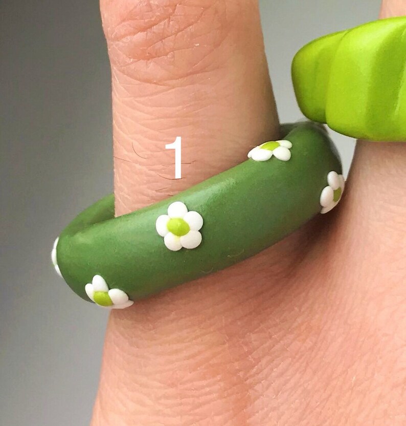 Indie Chunky Customized Clay Rings Etsy