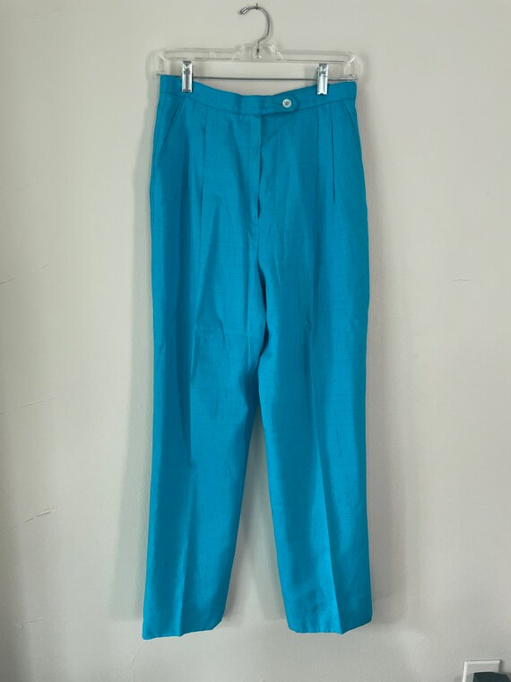 Vintage Electric Blue Trousers, Electric Blue Pleated… - Gem