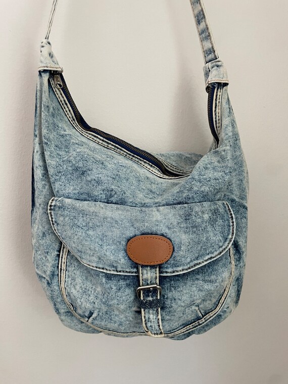 Vintage Acid Washed Denim Purse Acid Washed Denim Crossbody Etsy
